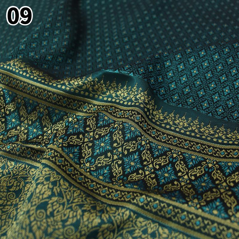 50X100Cm Dai Ethnic Thai Traditional Costume Fabric Southeast Asia Brocade Woven Straight Skirt Sew Diy Fabric Skirt Tube Dress