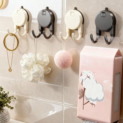 Прочный крючок на присоске с вакуумным уплотнением Push-to-Lock для ванной комнаты, кухни, балкона. Без сверления, без гвоздей. Съемный настенный держатель