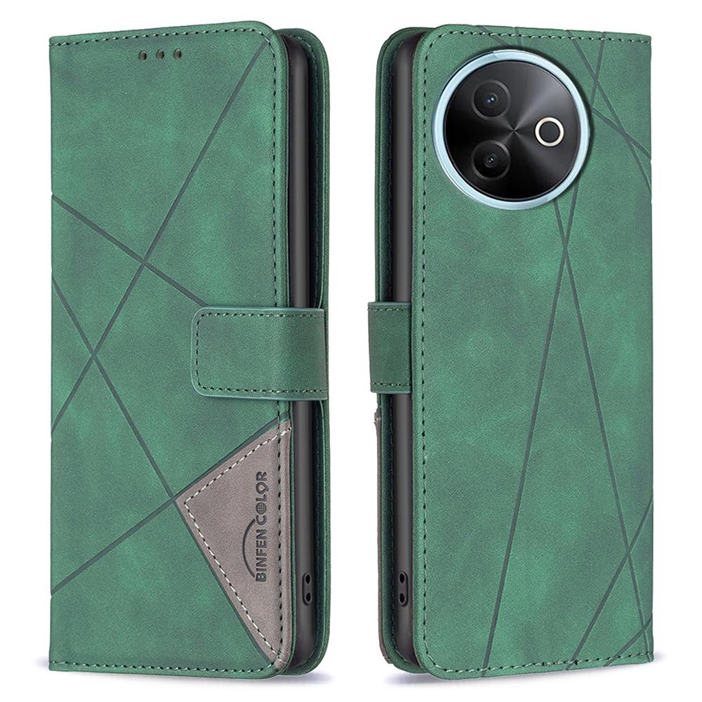BINFEN COLOR For vivo Y39 5G Phone Cases Wallet Stand Geometry Imprinted Leather Cover
