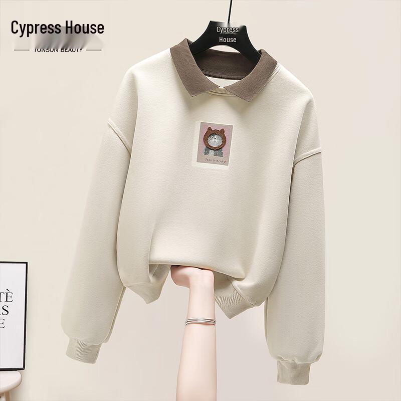 Women's Contrast Lapel Sweatshirt