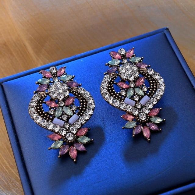 Ztech New Pink Series Crystal Beads Tassel Earrings for Women Girls Elegant Cute/Romantic Korean Style Statement Jewelry Brincos