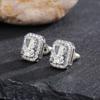 Gorgeous Green Cubic Zirconia Stud Earrings for Women Noble Wedding Party Earring Fine Birthday Gift Lady Fashion Jewelry