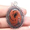 Подвеска из красного дерева, обсидиана, драгоценного камня, серебряное украшение ручной работы, 2 дюйма