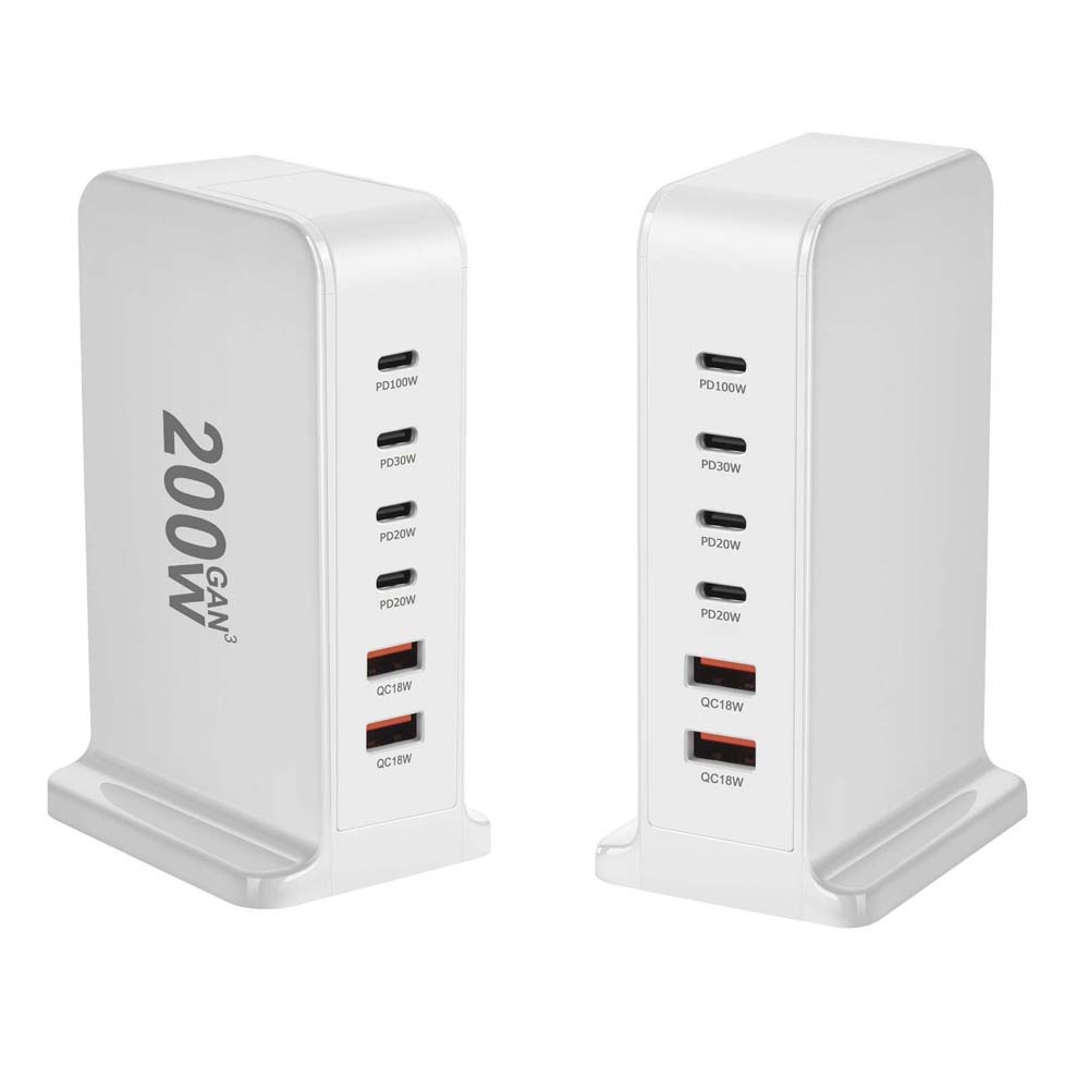 200 Вт 168 Вт настольное зарядное устройство GaN Quick PD 6 портов USB Type C США ЕС Австралия Великобритания адаптер для мобильного телефона ноутбука ПК док-станция для зарядки