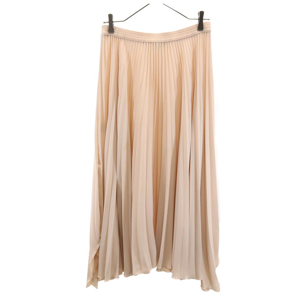 Theory Made In Japan Long Length Pleated Skirt S Pink Beige Waist Rubber Women Used