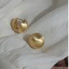 Frosted Gold-plated Brushed Spherical Hoop Earrings for Women Retro Unique Creative Versatile Accessories