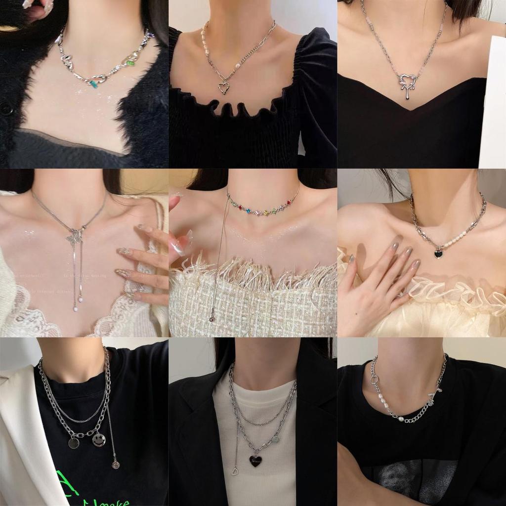 Chic Sweet & Cool Statement Necklace for Women: Trendy Clavicle & Sweater Chain Design for Autumn/Winter Fashion