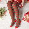 Winter Christmas Socks Warm Hose Women Cotton Striped Stockings