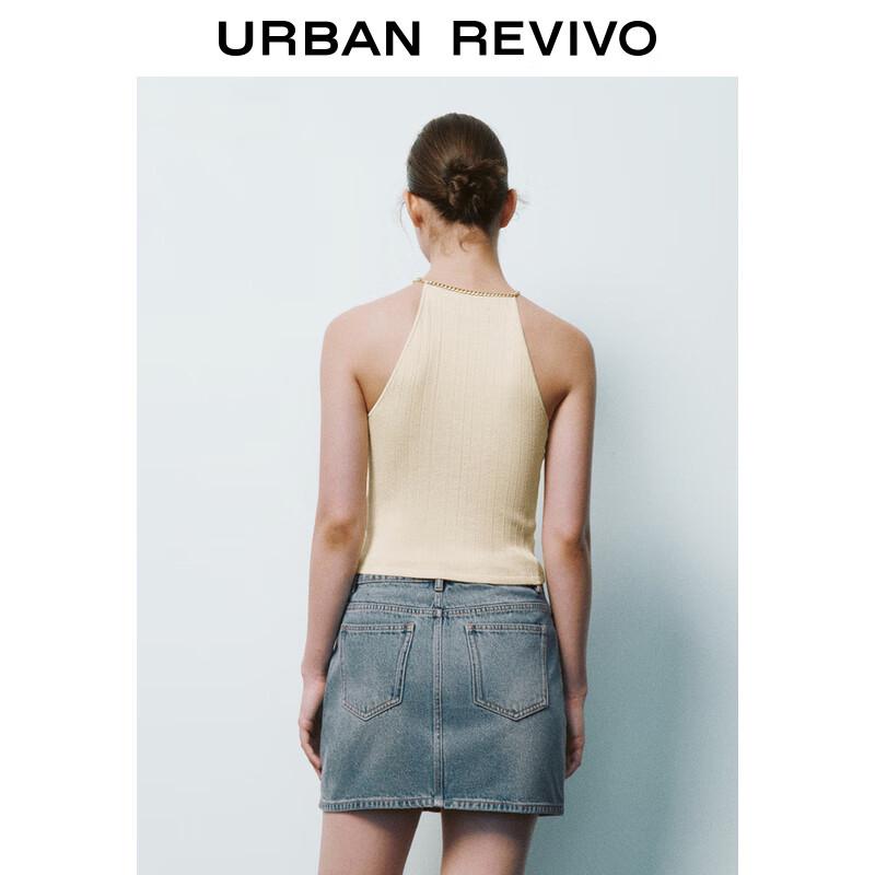 Женский вязаный жилет на металлической цепочке UR