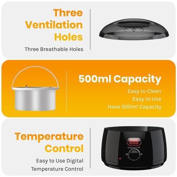 Appareil À Cire - Bolusso - 500 G - 5 Types De Grains - 50 Bâtons - Lotion Après-cire