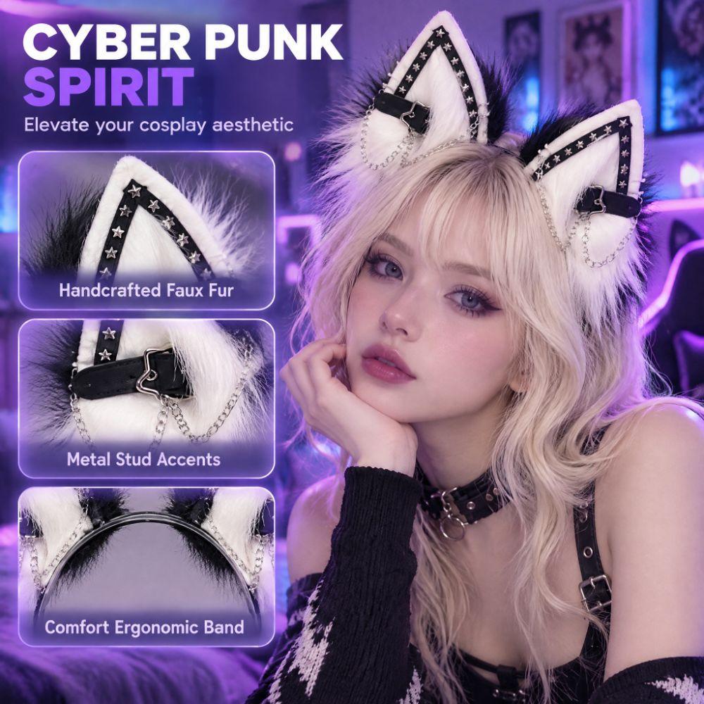 Y2K Gothic Headband Animal Cosplay Headband Cute Lolita Ears Headwear Stage