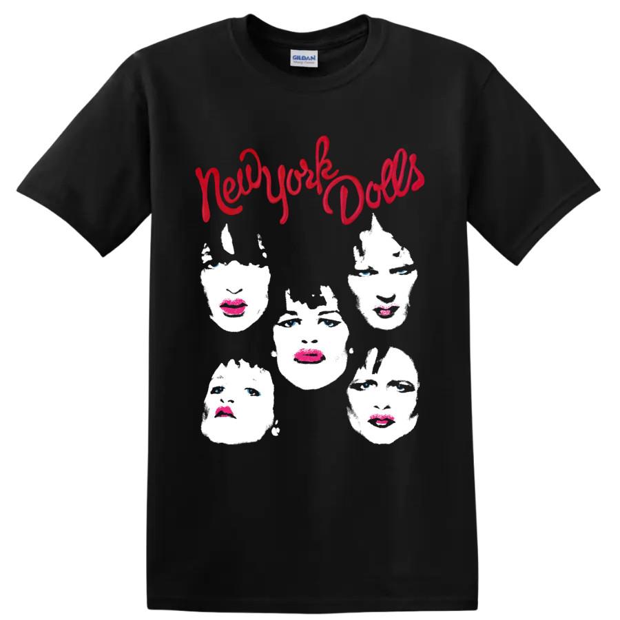 New York Dolls Панк-рок группа Футболка Винтажная Музыкальная Графика Унисекс Концертная Футболка