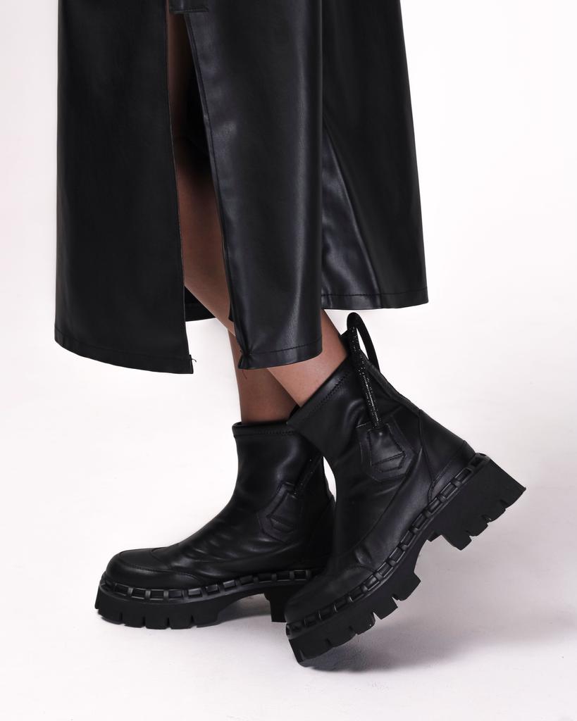 Ботинки на массивной подошве AQUAMARIN 804 36 черные кожа