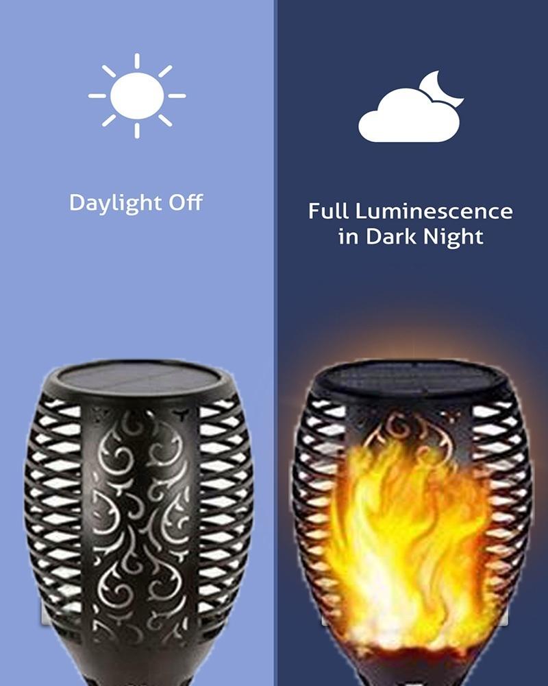 Solar Flame Torch Lights Flickering Light Waterproof Garden Decoration Outdoor Lawn Path Yard Patio Floor Lamps