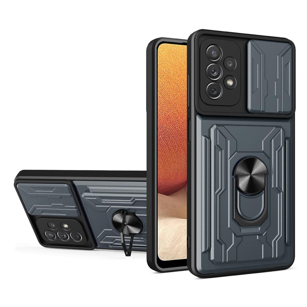 For Samsung Galaxy A23 5G (Global Version)/A23 4G Case PC + TPU Kickstand Phone Back Cover with Camera Slider