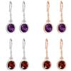 Austrian Purple & Red Diamond Crystal Earrings - Korean Fashion Trend
