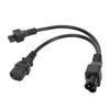 IEC 320 C6 Male To C5+C13 Female Splitter Adapter Cable Y Split Power Adapter Cord for Laptops Desk