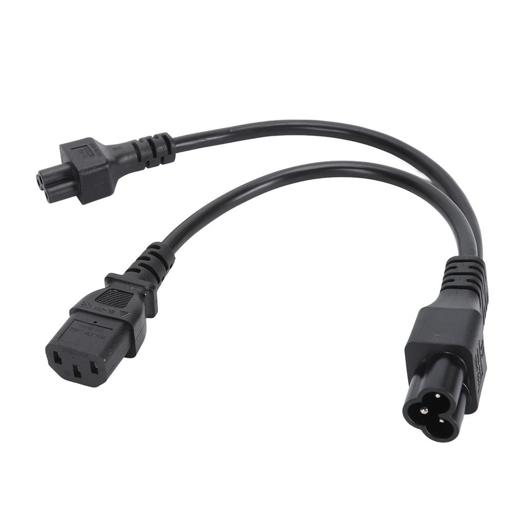 IEC 320 C6 Male To C5+C13 Female Splitter Adapter Cable Y Split Power Adapter Cord for Laptops Desk