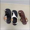 2025Concise Clip Toe Buckle Strap Sandals Woman Summer Elegant Pu Leather Flat Gladiator Shoes Casual Brand Design Flip Flops