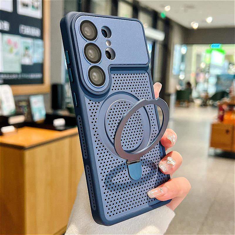 Для чехла Samsung Galaxy S26 S25 S24 Ultra Чехол Роскошный Магнитный Держатель с Отводом Тепла Ударопрочная Защита Чехол для Телефона