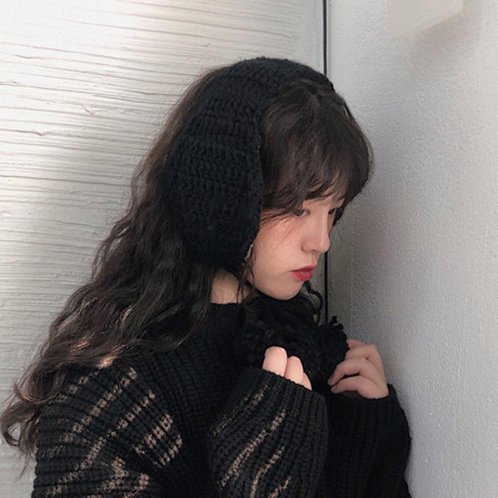 Thicken Knitted Earmuffs Plush Winter Ear Cover Retro Warm Earmuffs Girl