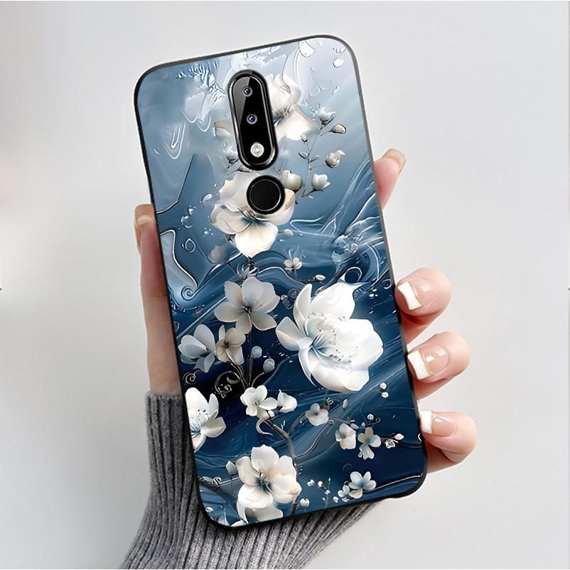 Силиконовый чехол для Nokia X5 X6 5.1 plus 6.1 plus Чехол для телефона Роскошная Мода Бабочки Цветы Мягкий Тонкий Черный Желе Чехол