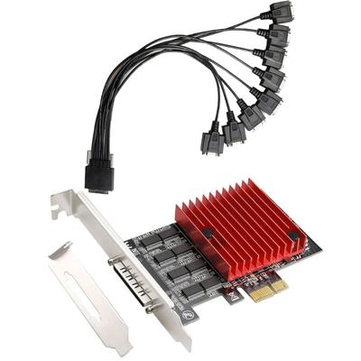 8-портовая карта PCIE для последовательного порта RS232 для райзеров PCIE Карта последовательных контроллеров Карта расширения PCIExpress Конвертеры