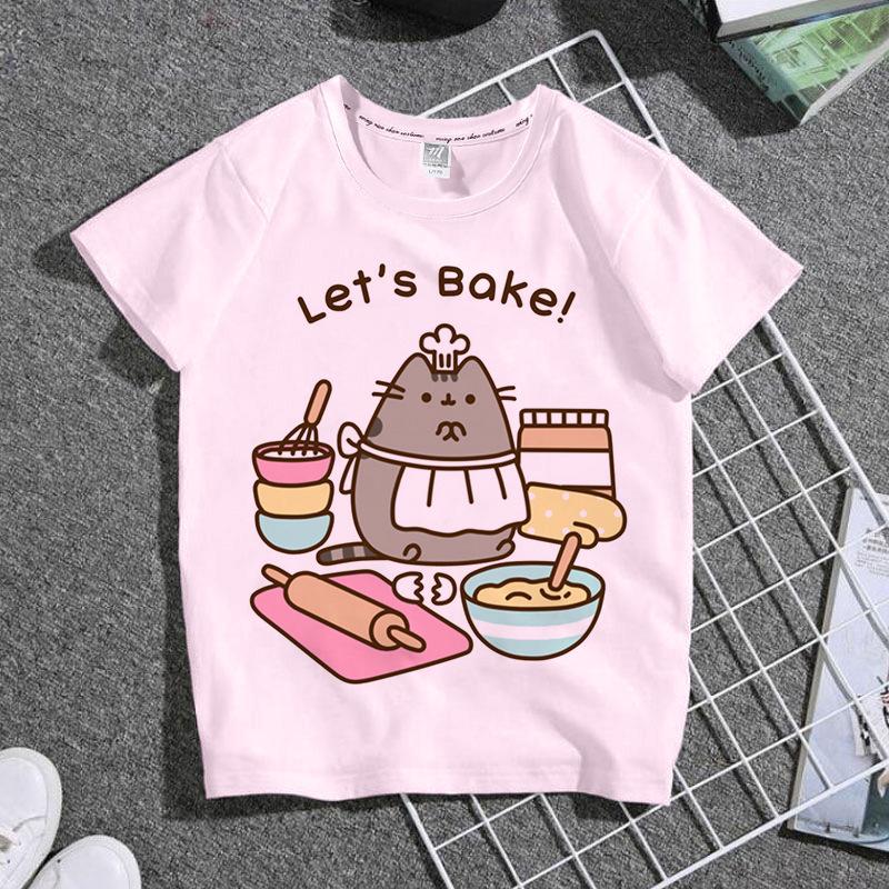 Pusheen Sweet on You Паттерн Сладкий Милый Футболка из Чистого Хлопка 2026 Лето Унисекс Одежда Подарок Девушке Стиль Y2k Уличная Одежда