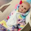 Handmade Painted Hair Reborn Toddler Doll Maddie 24'' 60 Cm Soft Cloth Body Simulation Doll Wear Colorful Plush Romper Realistic Baby Dolls for Kids