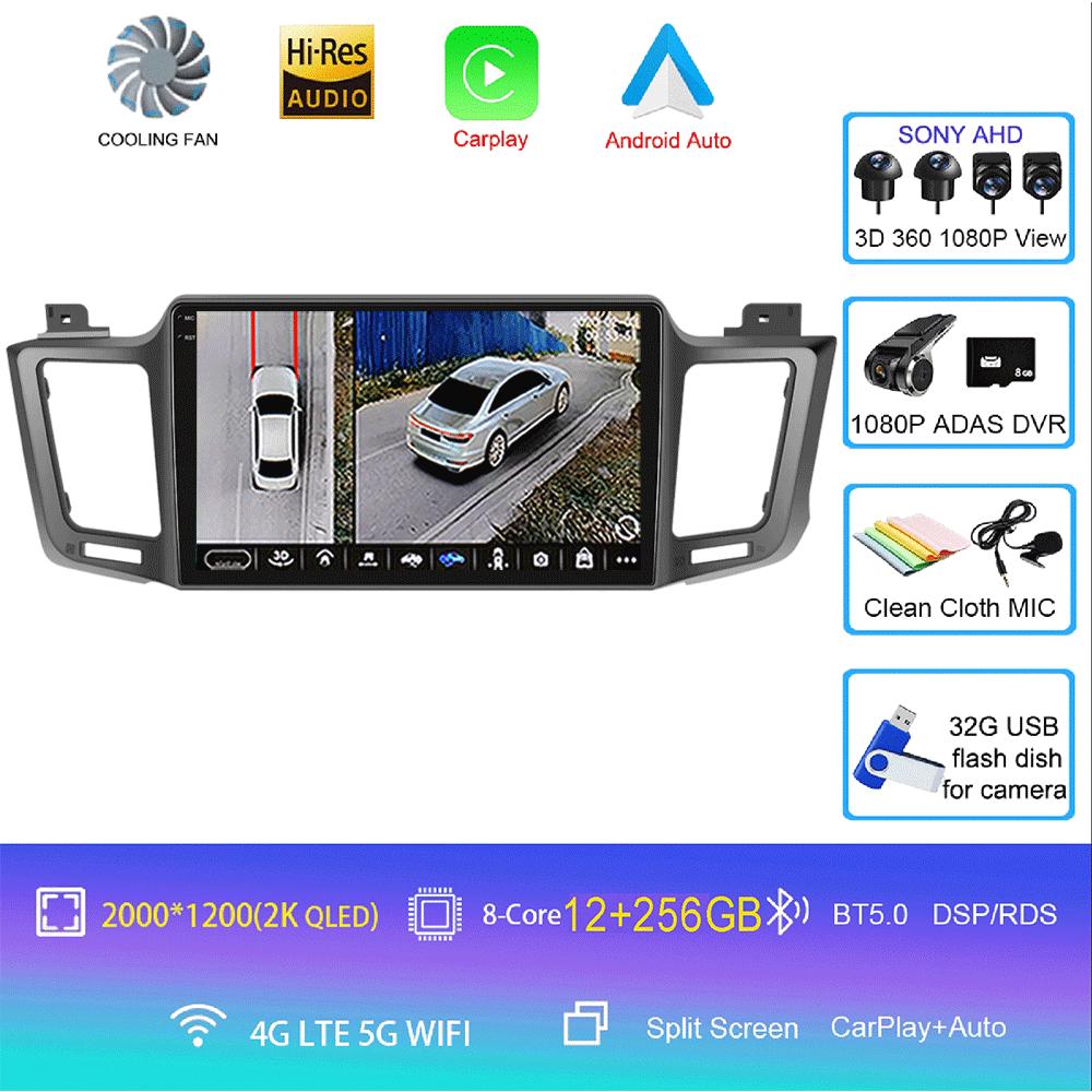 Android 14 Автомобильное радио для Toyota RAV4 RAV 4 2013 - 2017 Мультимедийный видеоплеер 4G Carplay GPS Стерео Головное устройство Авто