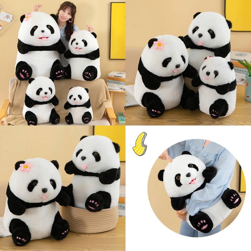 Adorable Panda Stuffed Animal Short Plush High-quality Pp Cotton Filling 35cm Height
