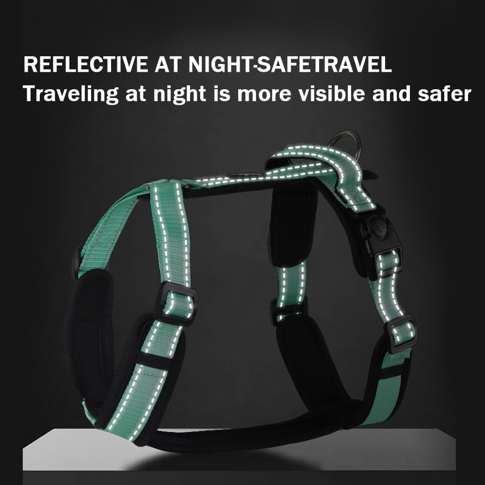 Y-образная шлейка для собак с регулируемым прочным нейлоном, мягкой подкладкой, металлическими пряжками и кожаной ручкой для маленьких, средних и больших собак