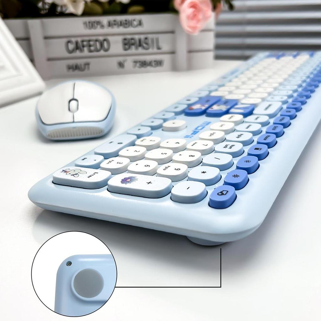 Mofii Wireless Keyboard and Mouse Set, 110-Key Full-Size Ultra-Thin, 2.4GHz, 1200 DPI USB Mouse, Suitable for Office Laptops