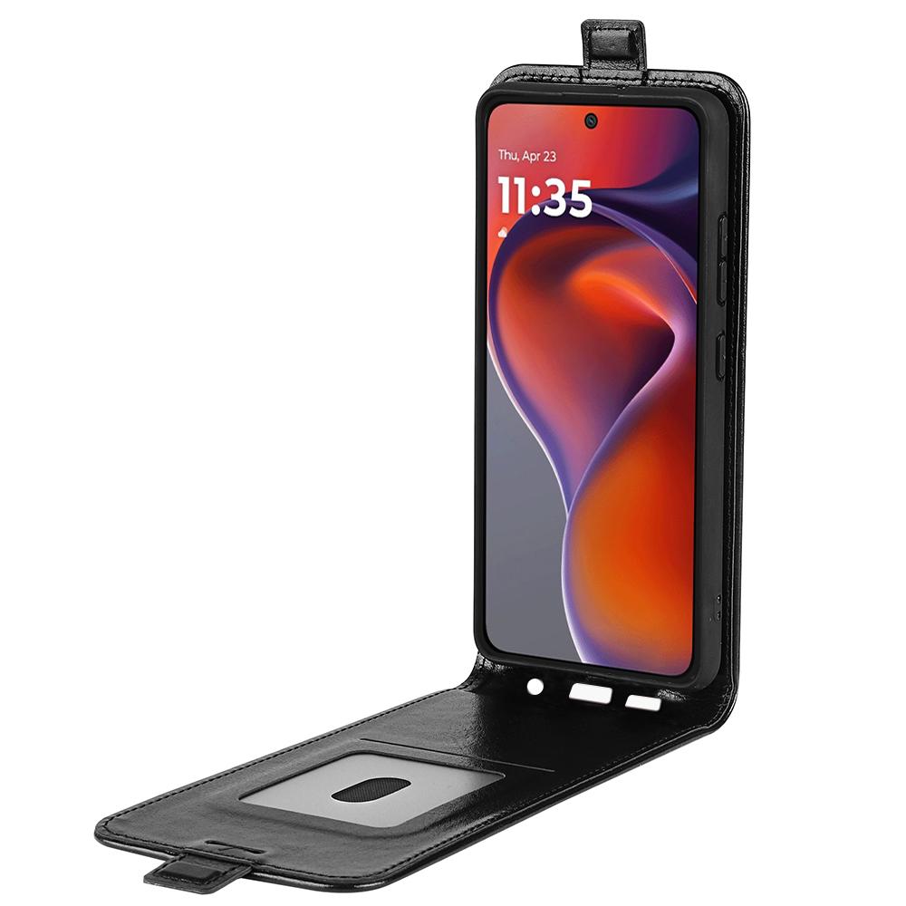 For Motorola Moto G15 4G Case with Card Slots Vertical Flip Leather Phone Cover