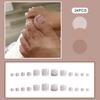 24PCS French Nude Square Fake Toenail Chip-Proof Smudge-Proof Fake Nails for Daily and Parties Wearing