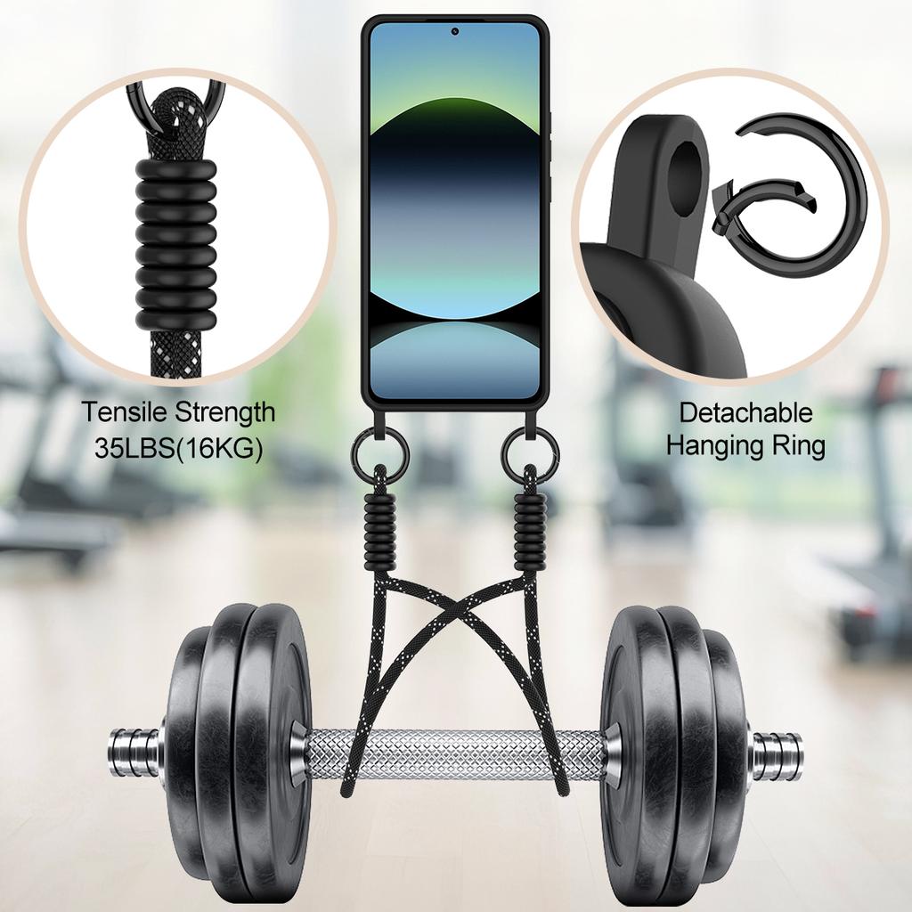 Для Xiaomi Redmi Note 14 4G (163,25 мм) Чехол из жидкого силикона, задняя крышка для телефона с держателем для карт и коротким ремешком