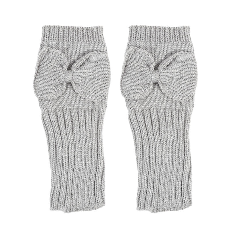 Half Fingerless Gloves Women Mitten Winter Warmer Kawaii Sleeve Soft Girls Clothes Winter Bow Knot Knitted Gloves Gift