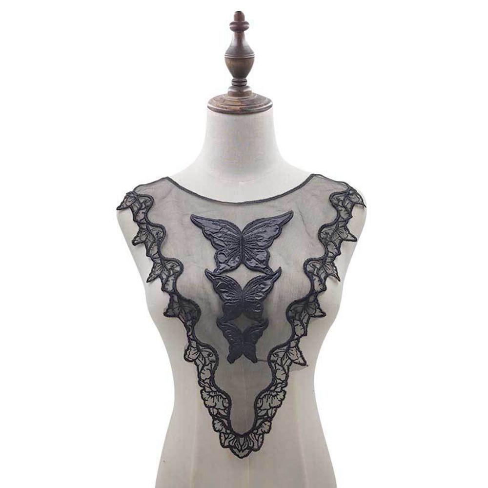 Flower 3D Neckline Scrapbooking Collar Garment Accessories Embroidery Lace Apparel Sewing Fabric