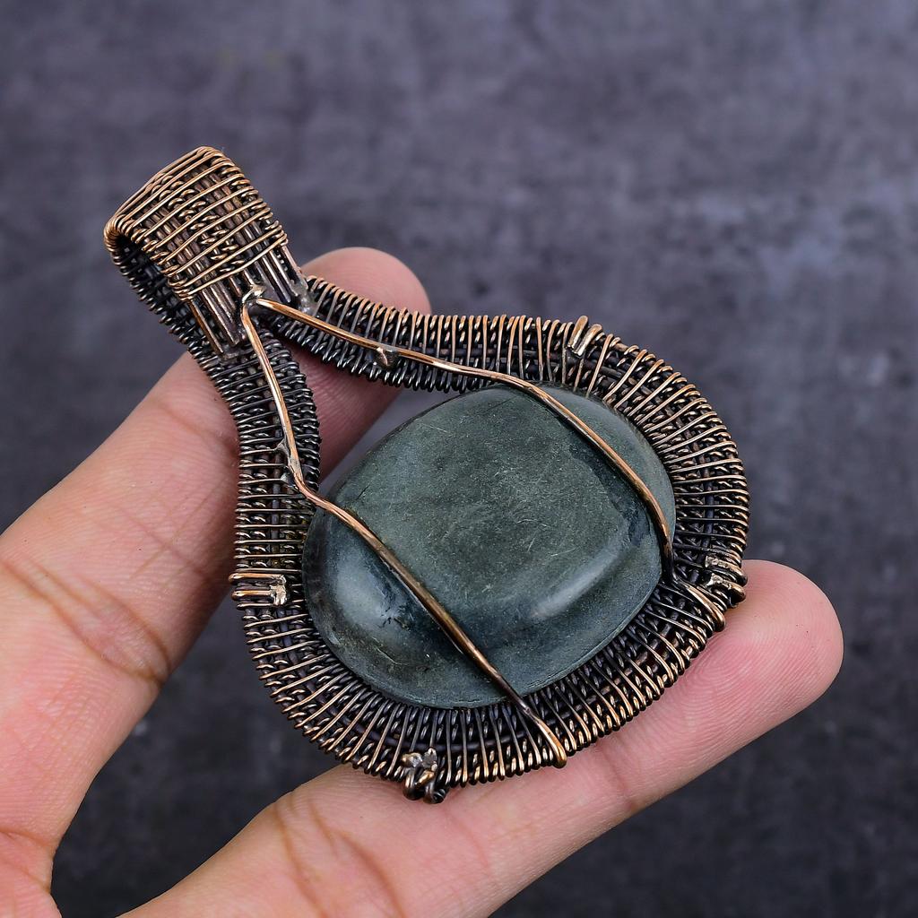 Подвеска из натурального эфиопского опала с медной проволокой 3,03 дюйма b9R61