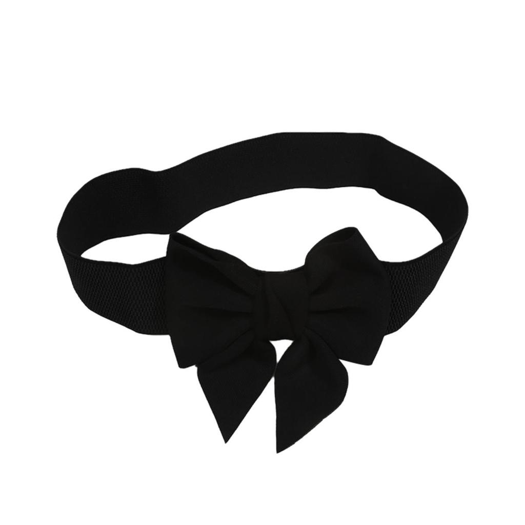 Vintage Bow Knot Elastic Waist Belt for Dress Women Elegant Stretchy Wide Waistband Cinch Belt