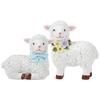 1Pair  Animal Sheep Figurine Dollhouse Mini Ornaments Statue Lamb Toys Fairy Garden Home Decor Terrarium Statues Accessories