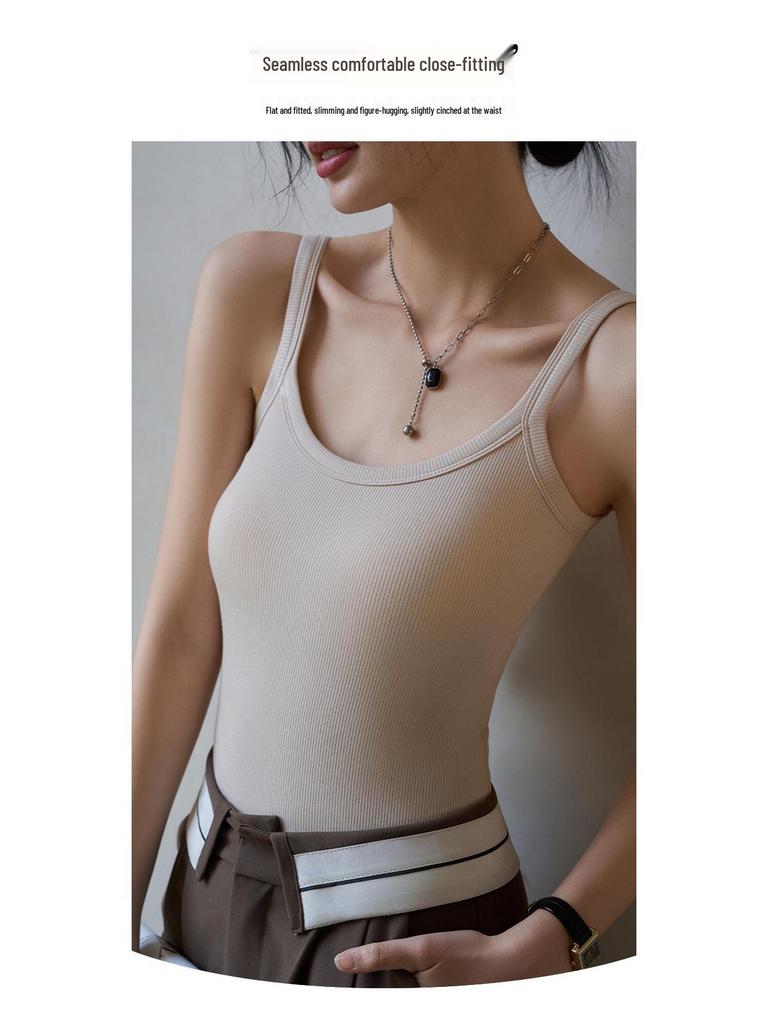 Женский топ-майка без рукавов с защитой от просвечивания - Летняя базовая одежда для улицы и дома, Покрытие боковых жировых складок