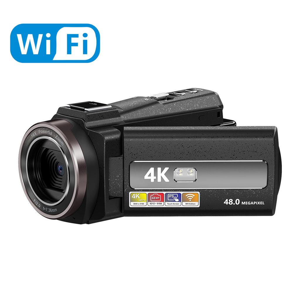 Цифровая Wi-Fi видеокамера 4k Full Hd 16 Мп Dv-рекордер Аккумулятор большой емкости 2000 мАч Поворот экрана на 270 градусов 16-кратный зум для ночной съемки