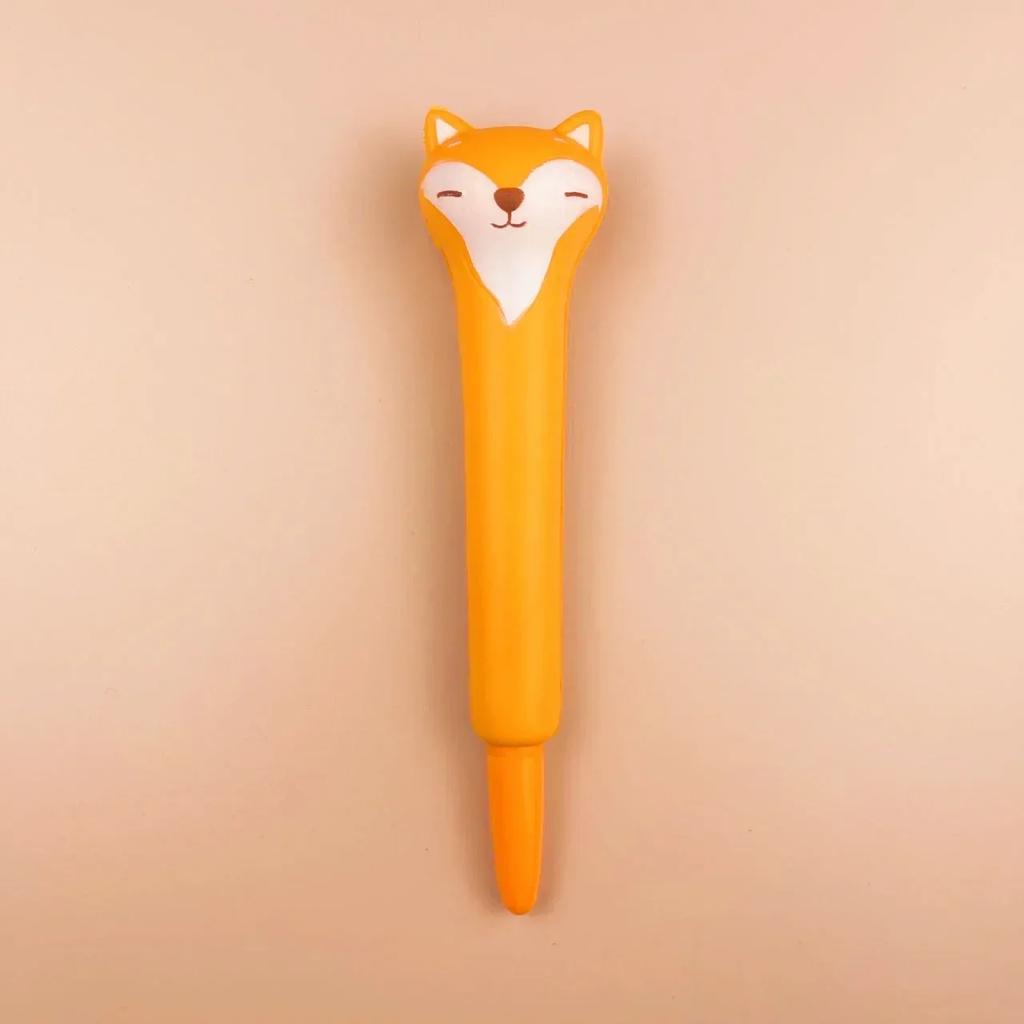 Cute Cartoon Fruit Animal Decompression Gel Pen Creative Fun Kid Soft Elastic Pinch Pen Student Stationery School Supplies