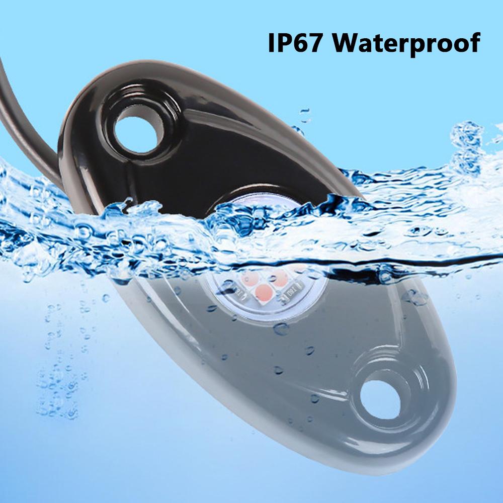 1 пара желто-белых светодиодных мини-ламп для подсветки днища внедорожников мощностью 9 Вт, подходит для большинства типов автомобилей, таких как седаны, внедорожники, грузовики и т. д.