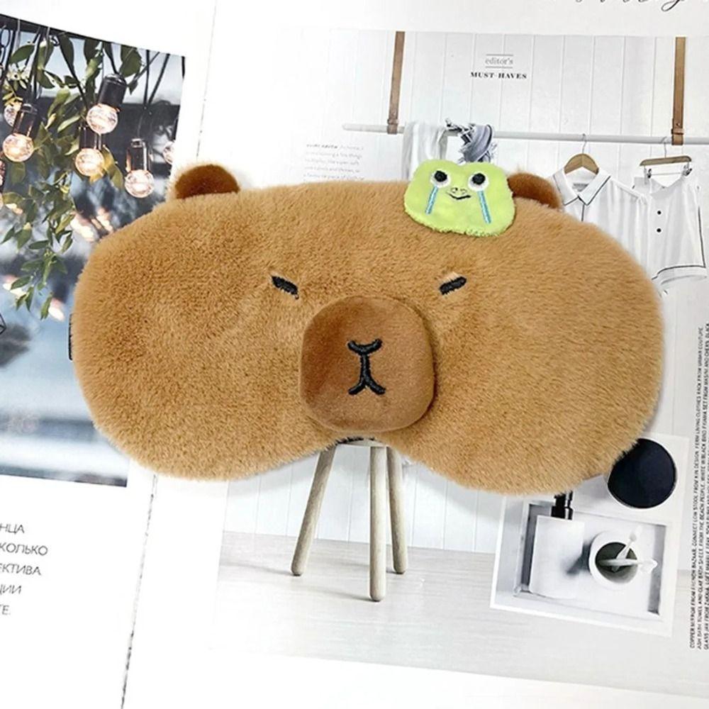 Promote Sleep Capybara Eye Cover Light-proof Cute Animal Eyepatch Plush Sleeping Mask  Travel