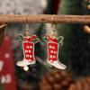 New Christmas Drip Oil Stud Earrings: Red & Green Tree, Snowman, Boots, Bells – Cute Cartoon Jewelry