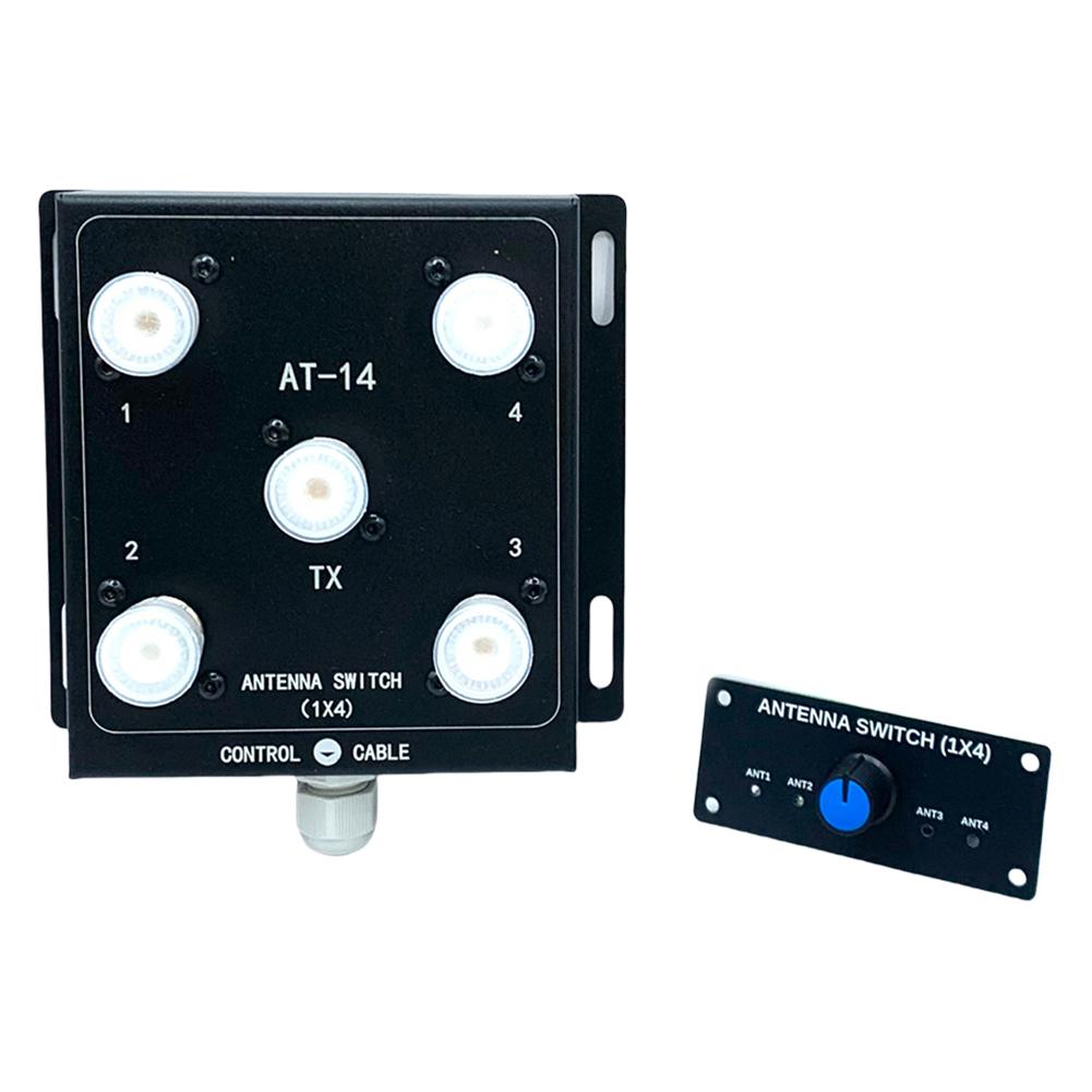 4-Way Coax Remote Antenna Switch Antenna Switch 1.8-60MHz Antenna Signal Switch Antenna Splitter Switch for Convenient Switching