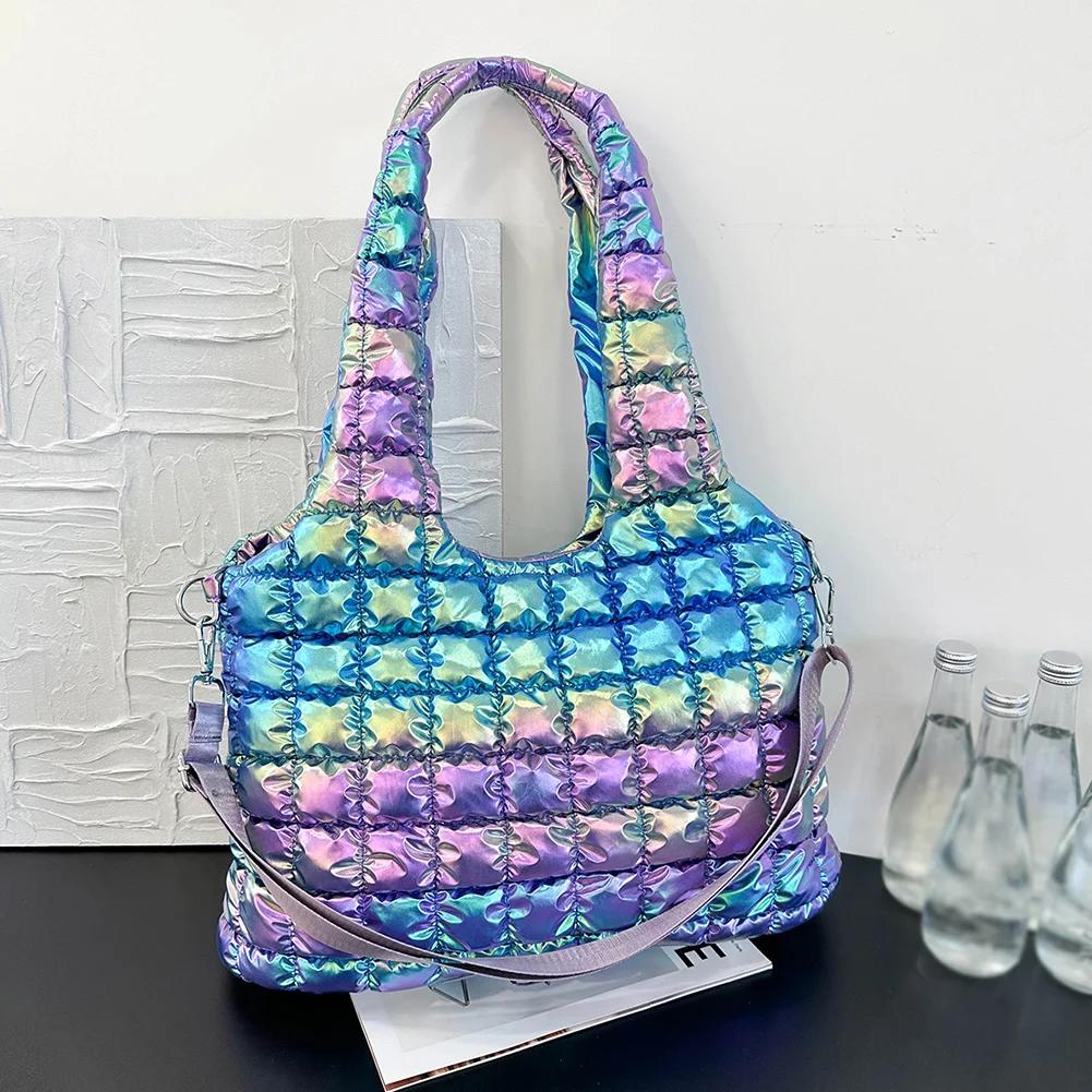 Стеганая сумка-тоут большой вместимости, сумка-хобо на плечо, пуховик, сумки с сетчатой простежкой, дорожные сумки с верхней ручкой, женские сумки через плечо