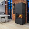 Modular Fireplace Box 8 kW Ø 200 Black Self Closing Door